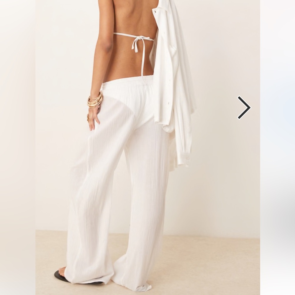White Lightweight Beach Pants
